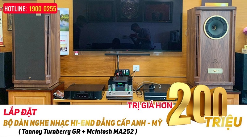 Lắp đặt Dàn Nghe Nhạc Hi-End cho Chú Nam Cực Chất với amply Mcintosh MA252, Loa Tannoy Turnberry GR